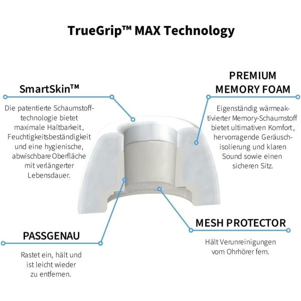 Comply Ohrstöpsel TrueGrip MAX für Airpods Pro 3 Weiss Größe S