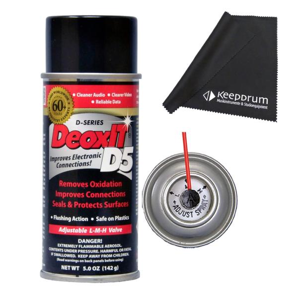 Caig DeoxIT D5S-6 Kontaktspray mit Tuch