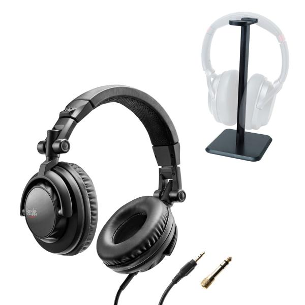 Hercules HDP DJ45 DJ Kopfhörer mit Tisch-Stativ