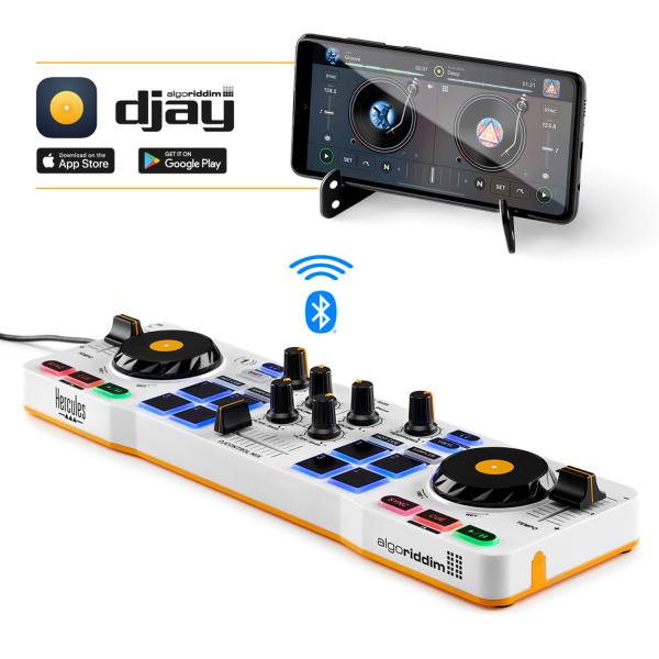 Hercules DJ Control Mix Controller mit Kopfhörer