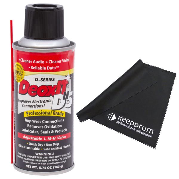 Caig DeoxIT DN5S-6N Kontaktspray mit Mikrofasertuch