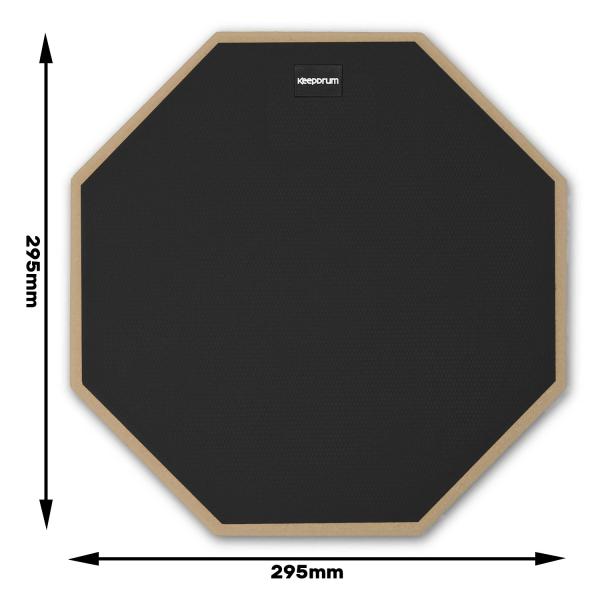keepdrum Übungspad DP-BK12 schwarz 12 Zoll mit Drumsticks 5BB 1 Paar