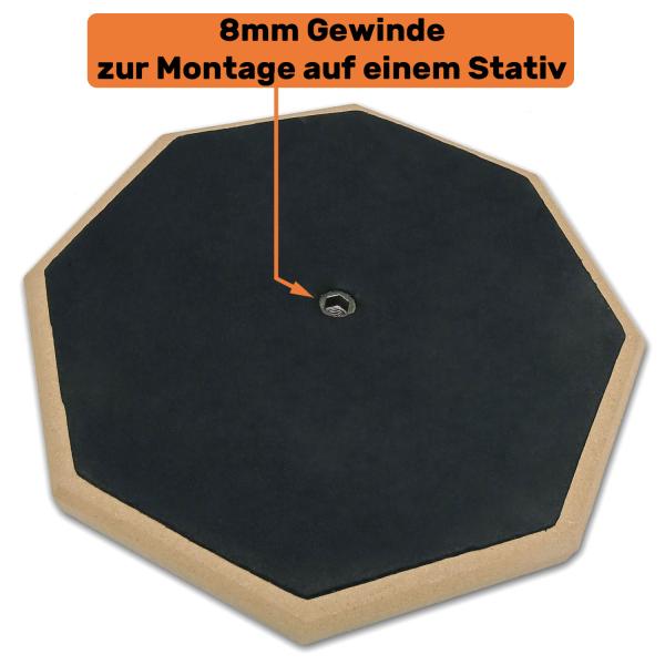 keepdrum Übungspad DP-BK8 schwarz 8 Zoll mit Drumsticks 5BB 1 Paar