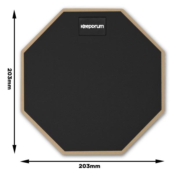 keepdrum Übungspad DP-BK8 Practice Pad schwarz mit Pad-Ständer