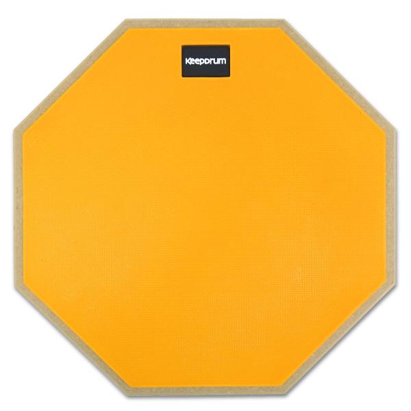 keepdrum Übungspad Orange 12 Zoll mit Schlagzeugstöcken Schwarz