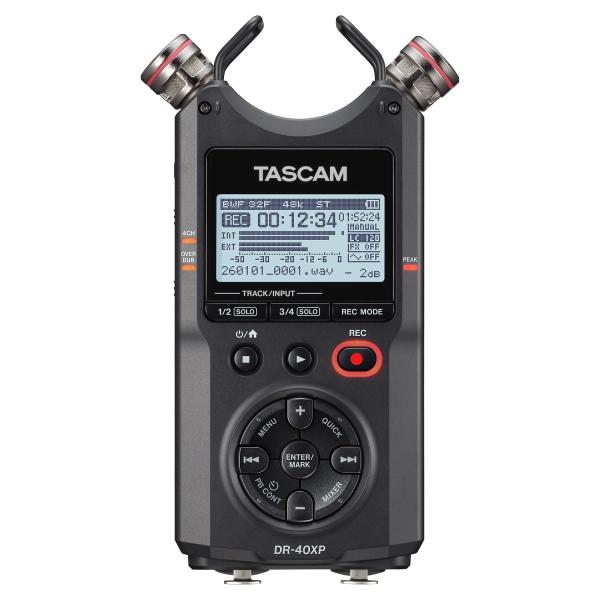 Tascam Audio-Recorder DR-40XP mit Zubehörset und Kopfhörer
