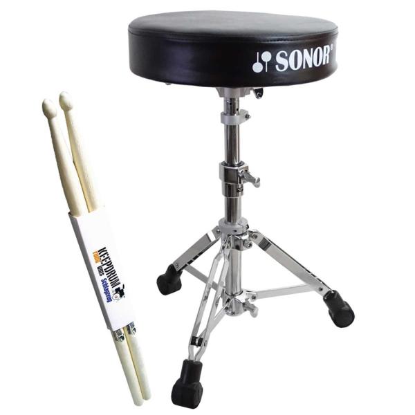 Sonor Schlagzeughocker DT-270 mit Schlagzeugstöcken