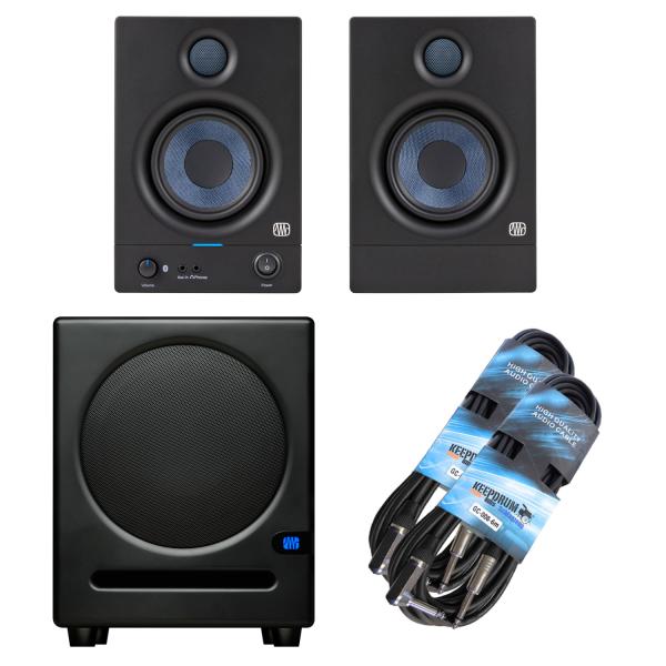 Presonus Eris 4.5BT Bluetooth-Boxen 2nd Gen mit Eris Sub 8 BT und Klinkenkabel
