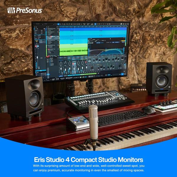 Presonus Eris Studio 4 Boxen 1 Paar mit Eris Sub 8 BT Subwoofer und 2x Kabel
