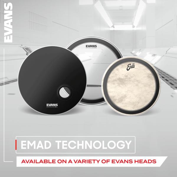 Evans BD22EMAD2 Clear Emad Bassdrum Fell 22