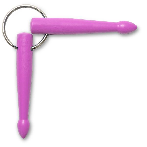 keepdrum DA-P Acryl Schlagzeugstöcke 5B  Pink mit Schlüsselanhänger Pink Flieder