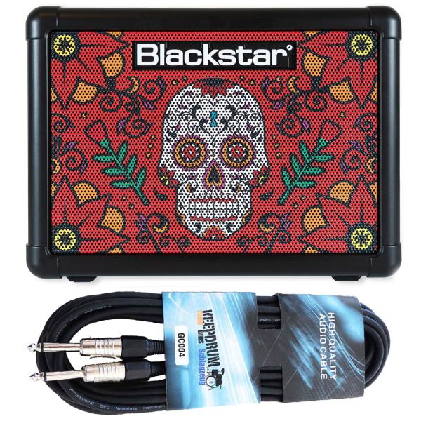 Blackstar Gitarren-Verstärker Fly 3 Sugar Skull II mit Klinkenkabel