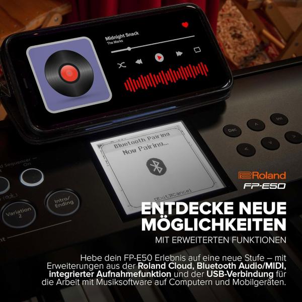 Roland Keyboard FP-E50 Stage Piano mit Kopfhörer