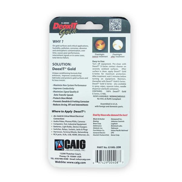 Caig DeoxIT Kontaktreiniger G100L-2DB Gold mit Tuch