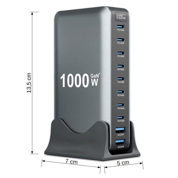 keepdrum USB-Schnell-Ladestation GaN10 10 Anschlüsse