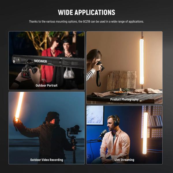 Neewer Stablicht GC21B aufblasbare Bi-Color Leuchte mit Ladegerät