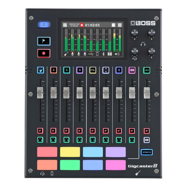 Boss GCS-8 Gigcaster Streaming Mixer mit Kopfhörer