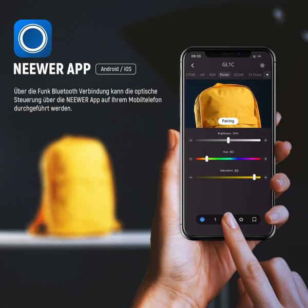 Neewer Streaming-Leuchte GL1C mit Tischhalterung