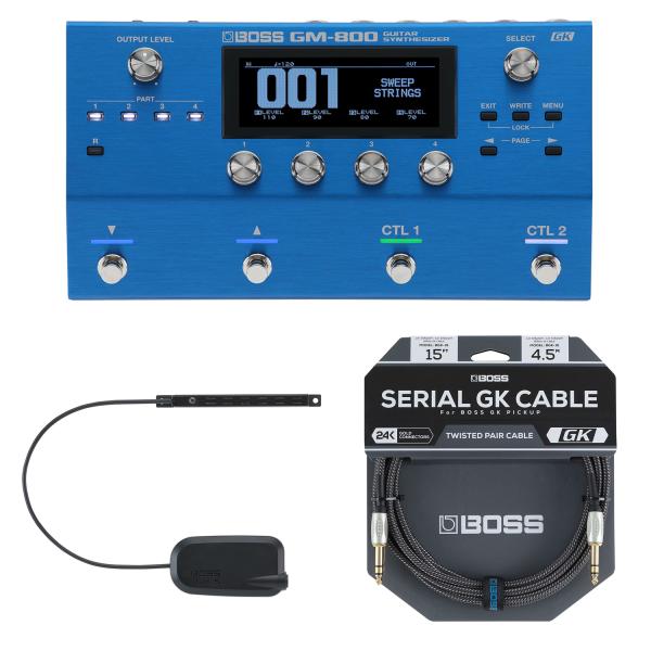 Boss GM-800 Effektgerät Synthesizer-Pedal Gitarren-Bundle