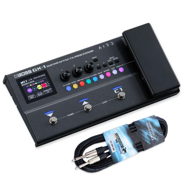 Boss Effektgerät GX-1 Multieffekt-Pedal für Gitarre mit Kabel