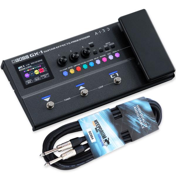 Boss Effektgerät GX-1 Multieffekt-Pedal für Gitarre mit Kabel