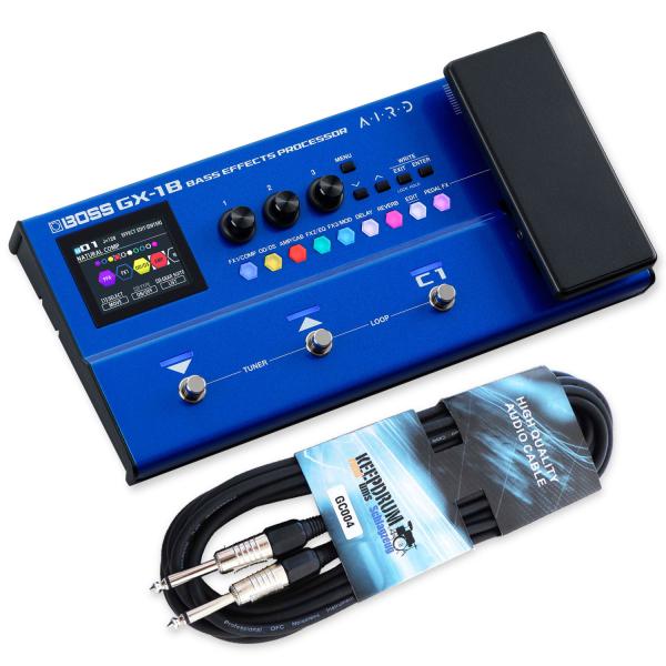 Boss Effektgerät GX-1B Multieffekt-Pedal für Bass mit Kabel
