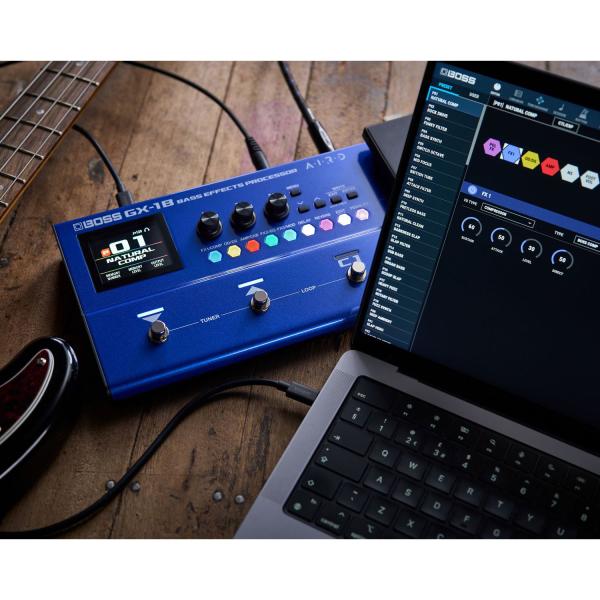 Boss Effektgerät GX-1B Multieffekt-Pedal für Bass mit Kabel