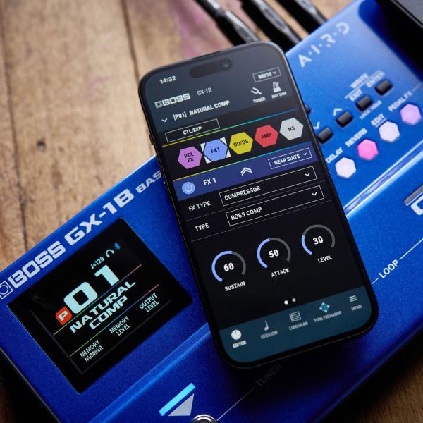 Boss Effektgerät GX-1B Multieffekt-Pedal für Bass