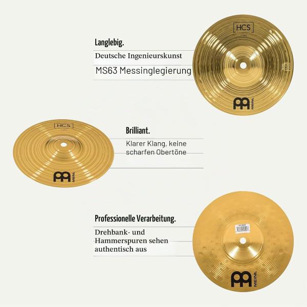 Meinl Becken HCS8S Splash Effektbecken 8 Zoll mit Beckenarm
