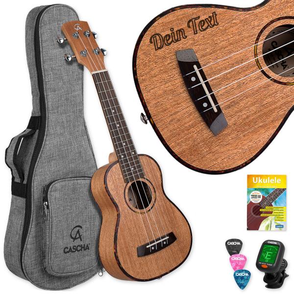 Cascha Ukulele HH-2027 Sopran Ukulele mit personalisierter Gravur