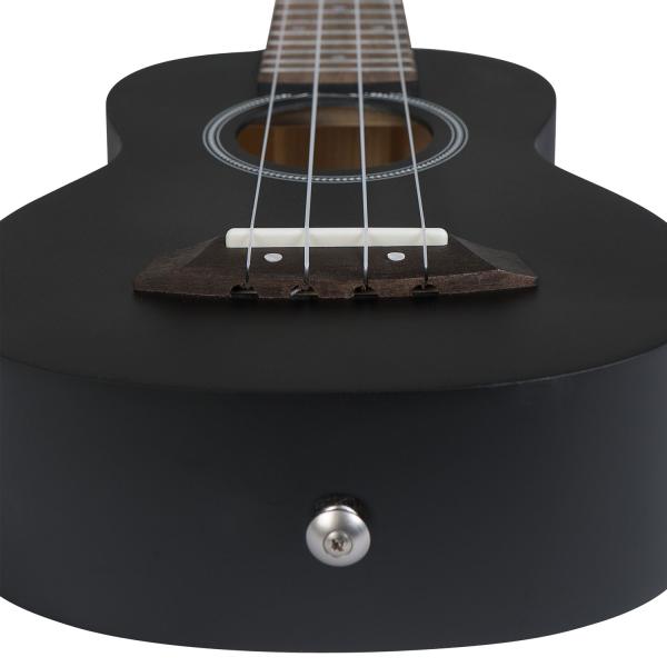 Cascha Ukulele HH-3969 Sopran Ukulele Linde Schwarz Set