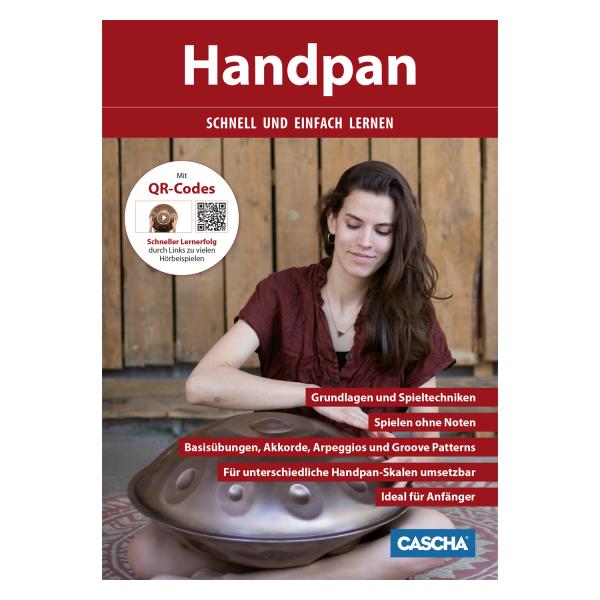 Patera Handpan HPDM-11 Compact Edelstahl D-Kurd mit Lehrbuch und Mikrofasertuch