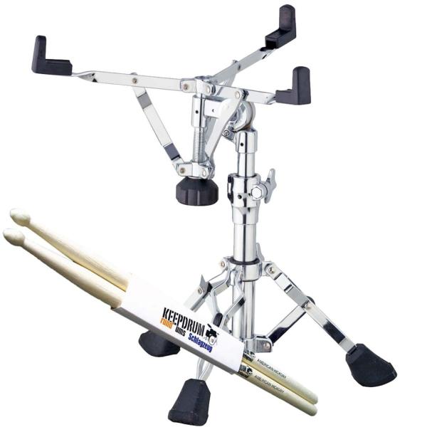 Tama Snare-Ständer HS80LOW  mit Schlagzeugstöcken