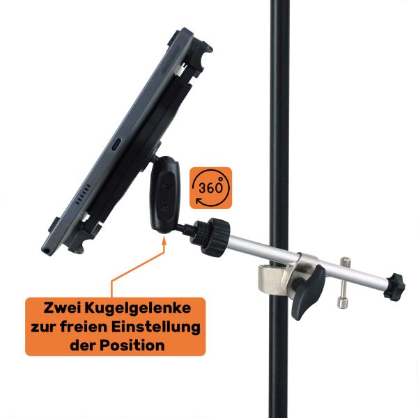 keepdrum Mikrofonständer MS01T niedriges Stativ mit Tablet-Halterung