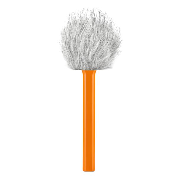 Rode Handadapter Interview GO Orange mit Fell-Windschutz