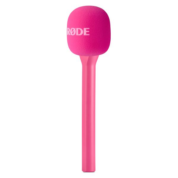 Rode Handadapter Interview GO Pink mit Fell-Windschutz