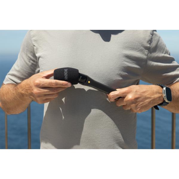 Rode Interview Micro Handadapter für Wireless Micro Schwarz mit Tuch