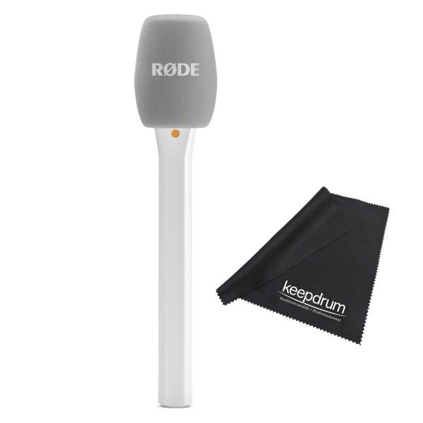 Rode Interview Micro Handadapter für Wireless Micro Weiss mit Tuch