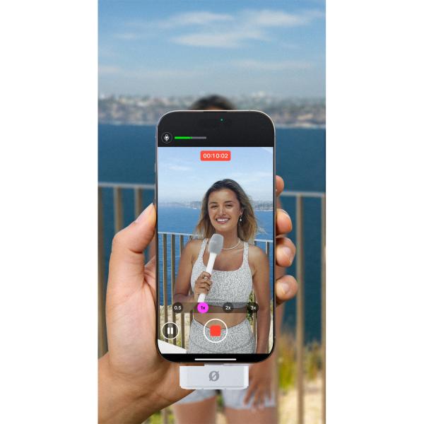 Rode Interview Micro Handadapter für Wireless Micro Weiss mit Tuch