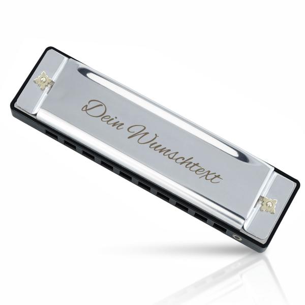 keepdrum Bluesharp Mundharmonika C-Dur mit Gravur