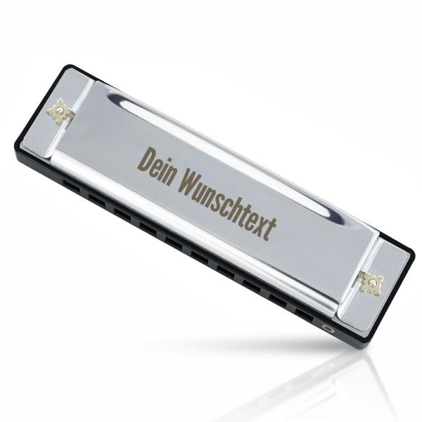 keepdrum Bluesharp Mundharmonika C-Dur mit Gravur