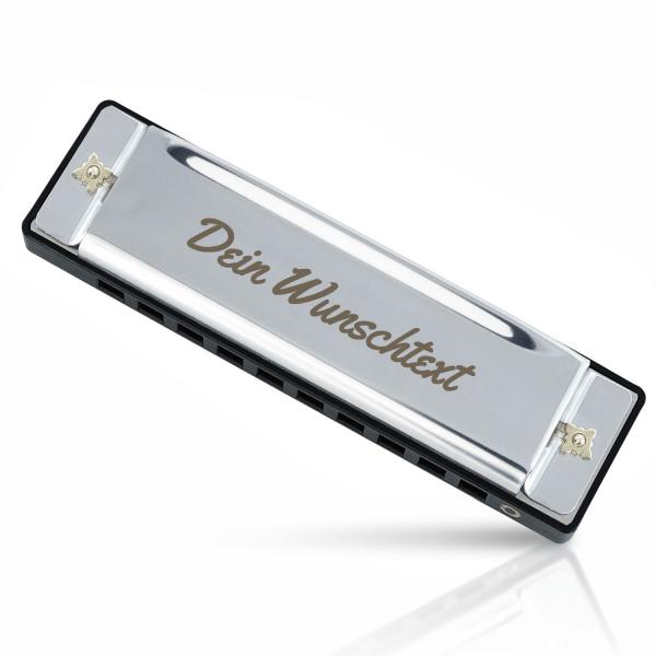 keepdrum Bluesharp Mundharmonika C-Dur mit Gravur