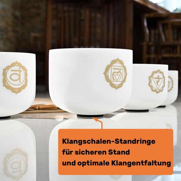keepdrum Klangschalen-Set Chakra Set Gold 8-14 Zoll mit Zubehör