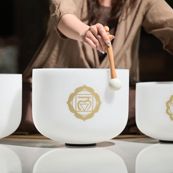 keepdrum Klangschalen-Set OM Pro Gold 4-Chakren Set mit Zubehör