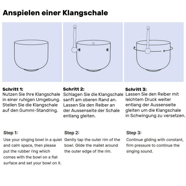keepdrum Klangschalen-Set OM Pro Weiss 4-Chakren Set mit Zubehör