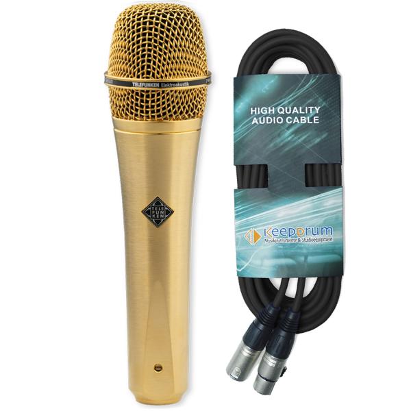 Telefunken Mikrofon M80 Satin Gold mit XLR-Kabel
