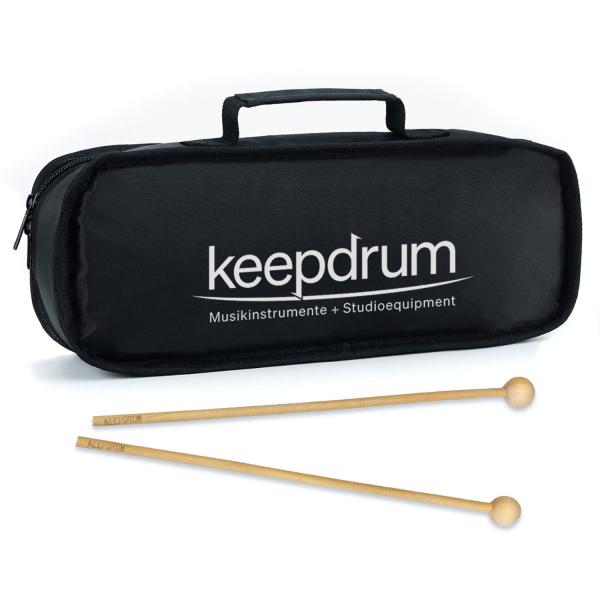 keepdrum Tasche MB01BK für Glockenspiele schwarz mit 1 Paar Schlägel