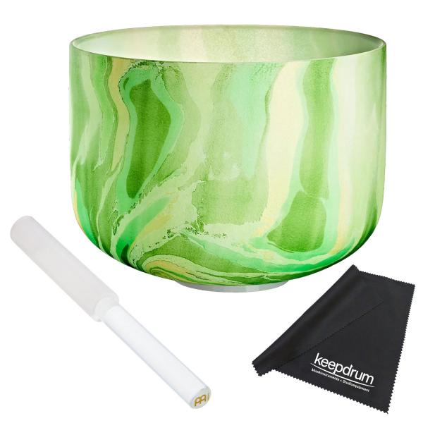 Sonic Energy Kristall-Klangschale MCSB10-F Herzchakra mit Reiber