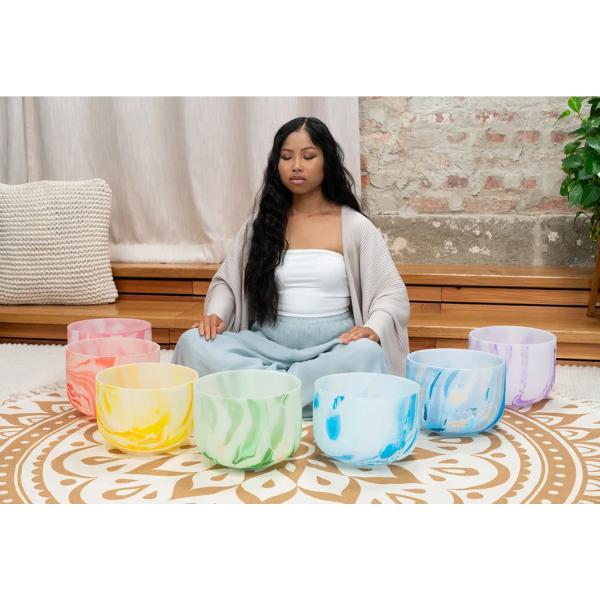 Meinl Sonic Energy Klangschalen Chakra-Set farbig mit Stimmgabel