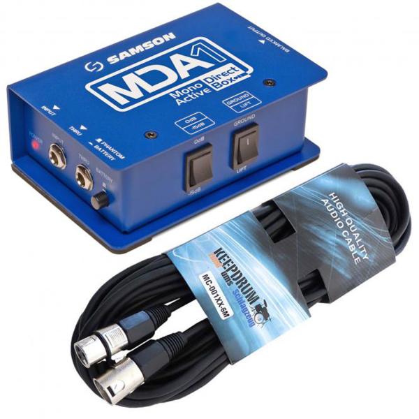 Samson S-Max MDA1 aktive Direct-Box mit XLR Kabel 6m